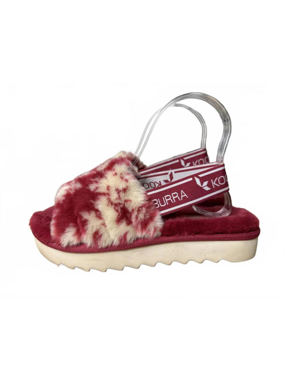 *Koolaburra UGG Fuzz'n II Slippers Womens Sz 6 Red Off White